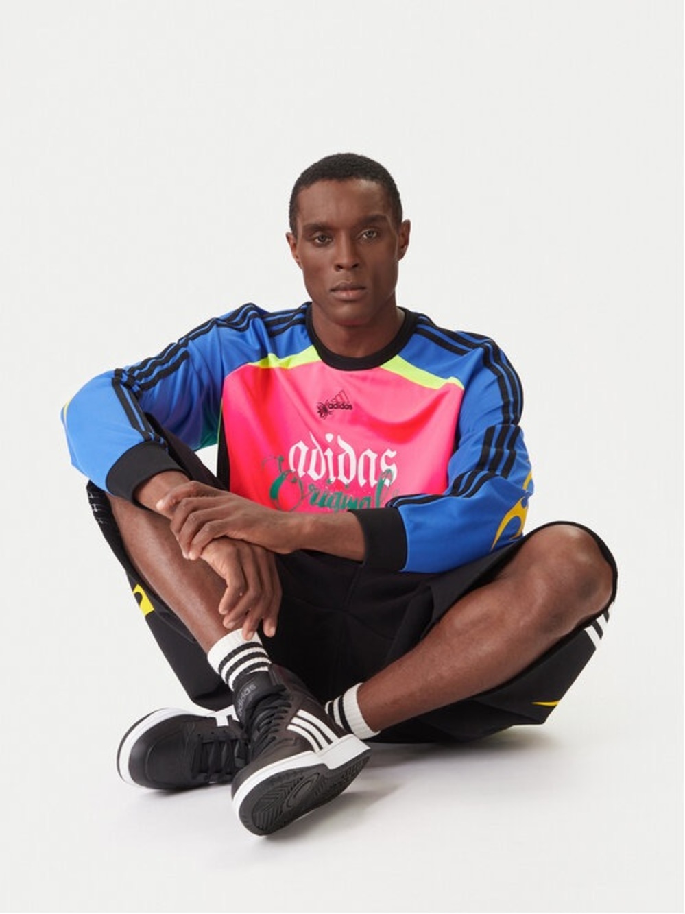 🆕 Adidas Originals Neon Pink and Blue Long Sleeve - Picture 2 of 7